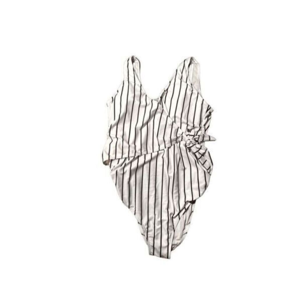 One Piece Stripped Swimsuit